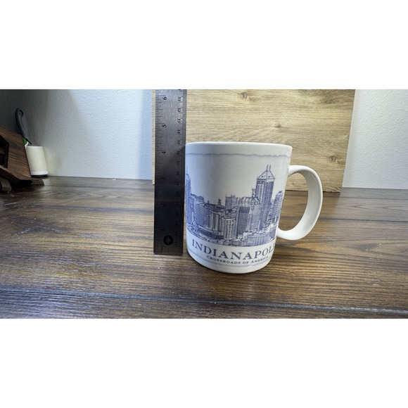 Starbucks Architectural Series 2006 INDIANAPOLIS City Coffee Mug 18oz Blue Print - Picture 6 of 8
